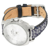 Coach New York Silver Dial Blue Leather Strap Women Watch 14502417