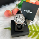 Coach New York Black Leather Strap Women Watch 14503152P