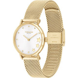 Coach New York Silver Dial Gold Milanese Strap Women Watch 14503521