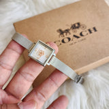 Coach New York White Dial Silver Milanese Strap Women Watch 14503697