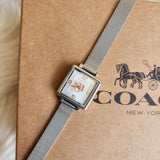 Coach New York White Dial Silver Milanese Strap Women Watch 14503697
