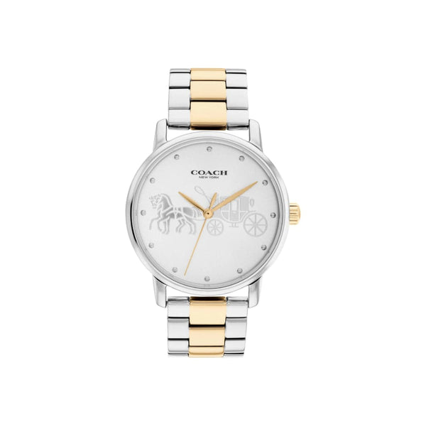 Coach New York Silver Dial Two-Tone Stainless Steel Strap Women Watch 14503738