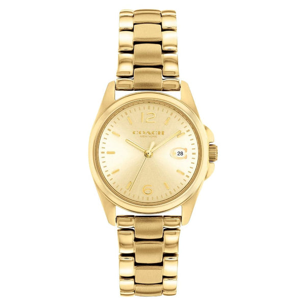 Coach New York Gold Dial Stainless Steel Strap Women Watch 14503907