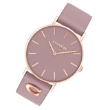 Coach New York Leather Band Purple Dial Women's Watch 14503924