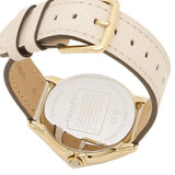 Coach New York Silver Dial White Leather Strap Women Watch 14503989