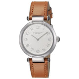 Coach New York Cary White Dial Brown Leather Strap Women Watch 14504000