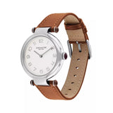Coach New York Cary White Dial Brown Leather Strap Women Watch 14504000