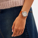 Coach New York Cary White Dial Brown Leather Strap Women Watch 14504000