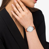 Coach New York Cary White Dial Brown Leather Strap Women Watch 14504000
