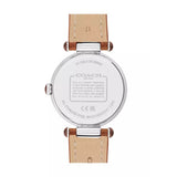 Coach New York Cary White Dial Brown Leather Strap Women Watch 14504000