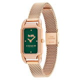 Coach New York Green Dial Rose Gold Stainless Steel Strap Women Watch 14504034