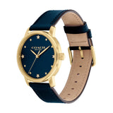 Coach New York Blue Dial And Leather Strap Women Watch 14504074
