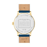 Coach New York Blue Dial And Leather Strap Women Watch 14504074