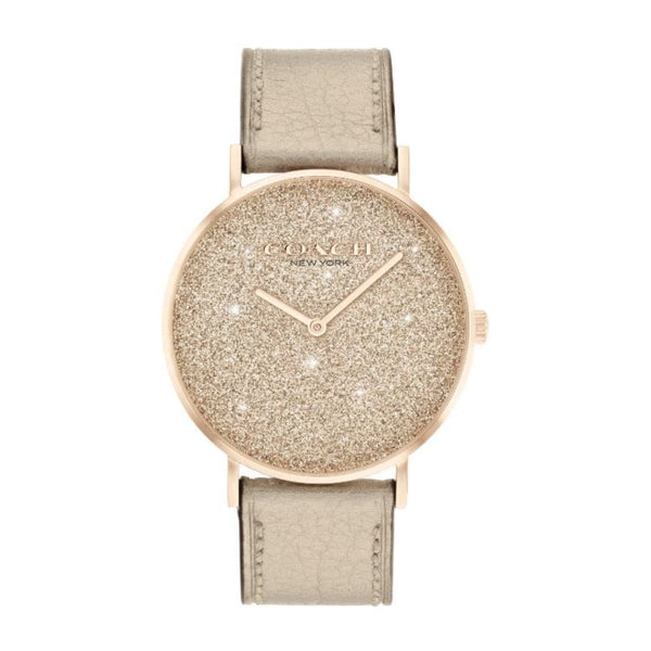 Coach New York Perry Glitter Dial Leather Strap Women Watch 14504077