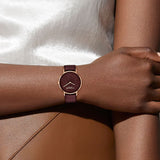 Coach New York Perry Glitter Wine Leather Strap Women Watch 14504079