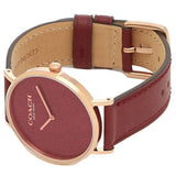 Coach New York Perry Glitter Wine Leather Strap Women Watch 14504079