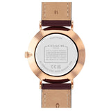 Coach New York Perry Glitter Wine Leather Strap Women Watch 14504079