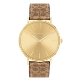 Coach New York Gold Dial Leather Strap Women Watch 14504086