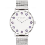 Coach New York White Dial Silver Milanese Strap Women Watch 14504100