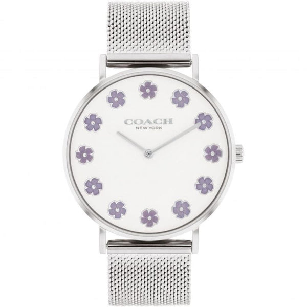 Coach New York White Dial Silver Milanese Strap Women Watch 14504100