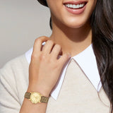 Coach New York Gold Dial Brown Leather Strap Women Watch 14504107