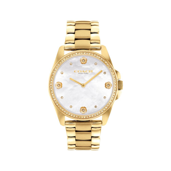 Coach New York Silver Dial Gold Stainless Steel Strap Women Watch 14504109
