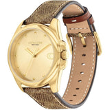 Coach New York Gold Dial Brown Leather Strap Women Watch 14504111