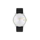Coach New York Silver Dial Black Leather Strap Women Watch 14504198