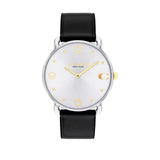 Coach New York Silver Dial Black Leather Strap Women Watch 14504198