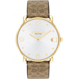 Coach New York Silver Dial Brown Leather Strap Women Watch 14504205