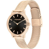 Coach New York Black Dial Rose Gold Milanese Strap Women Watch 14504217