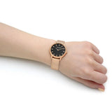 Coach New York Black Dial Rose Gold Milanese Strap Women Watch 14504217