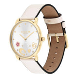 COACH ELLIOT CRYSTAL ACCENT & WHITE CHALK LEATHER STRAP WATCH 14504294