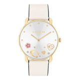 COACH ELLIOT CRYSTAL ACCENT & WHITE CHALK LEATHER STRAP WATCH 14504294