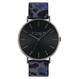 Coach New York Sunray Dial Blue Leather Strap Men Watch 14602616