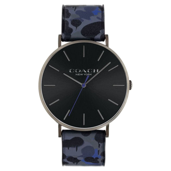 Coach New York Sunray Dial Blue Leather Strap Men Watch 14602616