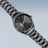Bering Automatic Polished Brushed Gray Stainless Steel Strap Men Watch 16743-777