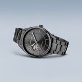 Bering Automatic Polished Brushed Gray Stainless Steel Strap Men Watch 16743-777