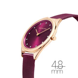 Bering Ultra Slim Purple Milanese Strap Women Watch 17031-969