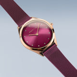 Bering Ultra Slim Purple Milanese Strap Women Watch 17031-969