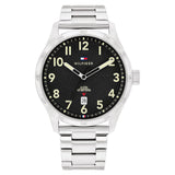 Tommy Hilfiger Black Dial Silver Stainless Steel Strap Men Watch 1710594