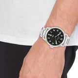 Tommy Hilfiger Black Dial Silver Stainless Steel Strap Men Watch 1710594