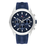 TOMMY HILFIGER LARS BLUE DIAL SILICONE STRAP WATCH 1710649