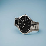 Bering Ultra Slim Black Dial Silver Stainless Steel Strap Men Watch 17240-702