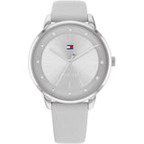 Tommy Hilfiger Silver Dial Gray Leather Strap Women Watch 1782542