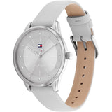 Tommy Hilfiger Silver Dial Gray Leather Strap Women Watch 1782542