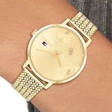 Tommy Hilfiger Gold Dial Milanese Strap Women Watch 1782606