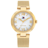 Tommy Hilfiger White Dial Gold Milanese Strap Women Watch 1782634