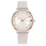 Tommy Hilfiger Silver Leather Strap Unisex Watch 1782671