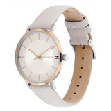 Tommy Hilfiger Silver Leather Strap Unisex Watch 1782671